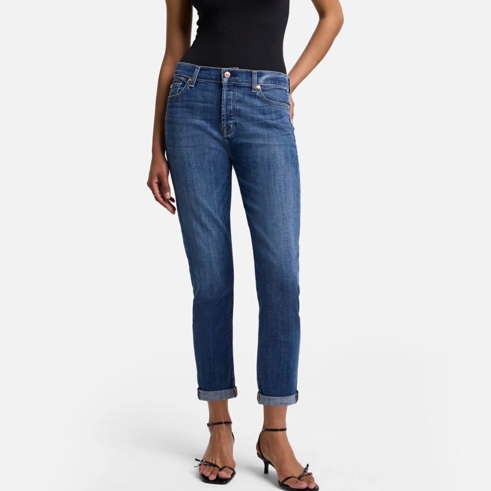 7 For All Mankind Josefina Skinny Boyfriend Blue jeans